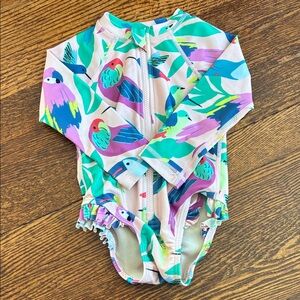 Tea Collection Multicolor Bird Print Baby Swimsuit
